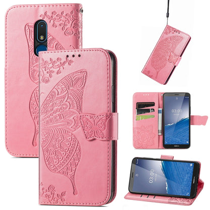 Butterfly Love Flower Embossed Leather Phone Case, For Motorola Moto G Stylus 5G 2023, For Nokia C3, For OnePlus Nord CE 3 Lite
