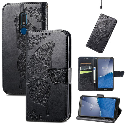 Butterfly Love Flower Embossed Leather Phone Case, For Motorola Moto G Stylus 5G 2023, For Nokia C3, For OnePlus Nord CE 3 Lite