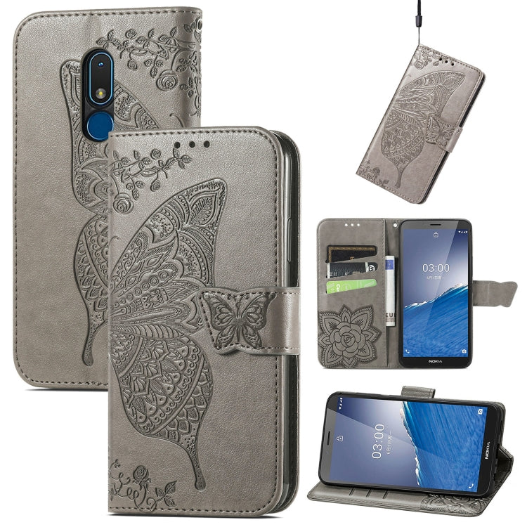 Butterfly Love Flower Embossed Leather Phone Case, For Motorola Moto G Stylus 5G 2023, For Nokia C3, For OnePlus Nord CE 3 Lite