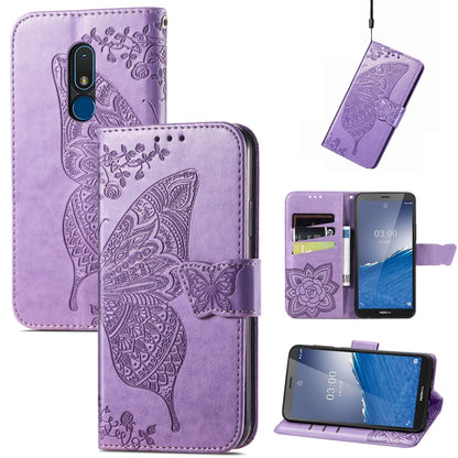 Butterfly Love Flower Embossed Leather Phone Case, For Motorola Moto G Stylus 5G 2023, For Nokia C3, For OnePlus Nord CE 3 Lite