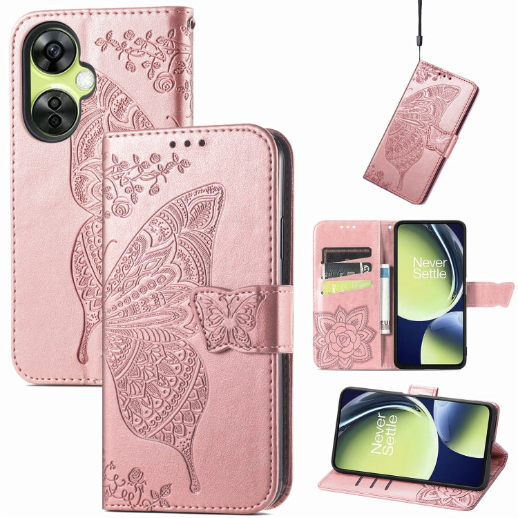 Butterfly Love Flower Embossed Leather Phone Case, For Motorola Moto G Stylus 5G 2023, For Nokia C3, For OnePlus Nord CE 3 Lite