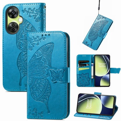 Butterfly Love Flower Embossed Leather Phone Case, For Motorola Moto G Stylus 5G 2023, For Nokia C3, For OnePlus Nord CE 3 Lite