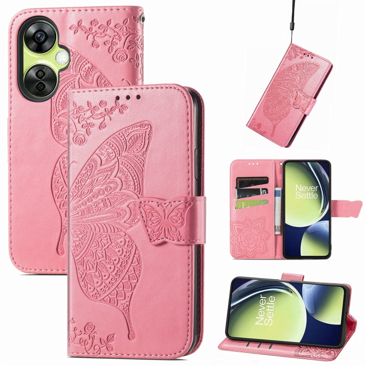 Butterfly Love Flower Embossed Leather Phone Case, For Motorola Moto G Stylus 5G 2023, For Nokia C3, For OnePlus Nord CE 3 Lite