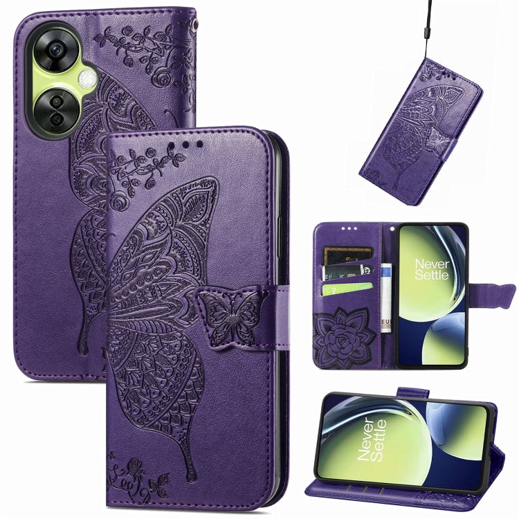 Butterfly Love Flower Embossed Leather Phone Case, For Motorola Moto G Stylus 5G 2023, For Nokia C3, For OnePlus Nord CE 3 Lite