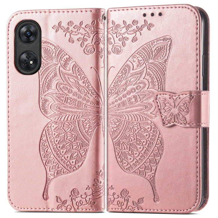 Butterfly Love Flower Embossed Leather Phone Case, For OPPO Reno8 T 4G, For Honor 9C