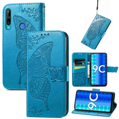 Butterfly Love Flower Embossed Leather Phone Case, For OPPO Reno8 T 4G, For Honor 9C