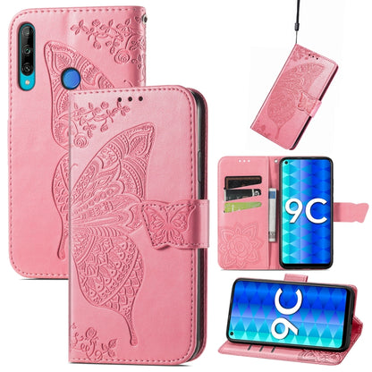 Butterfly Love Flower Embossed Leather Phone Case, For OPPO Reno8 T 4G, For Honor 9C