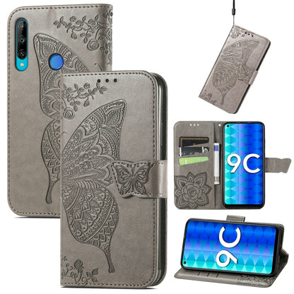 Butterfly Love Flower Embossed Leather Phone Case, For OPPO Reno8 T 4G, For Honor 9C