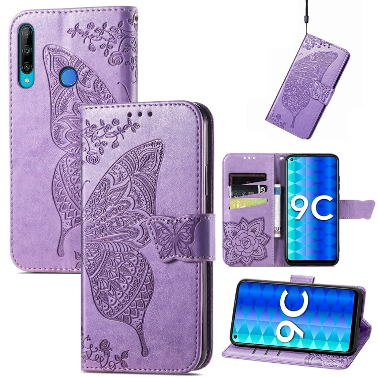 Butterfly Love Flower Embossed Leather Phone Case, For OPPO Reno8 T 4G, For Honor 9C