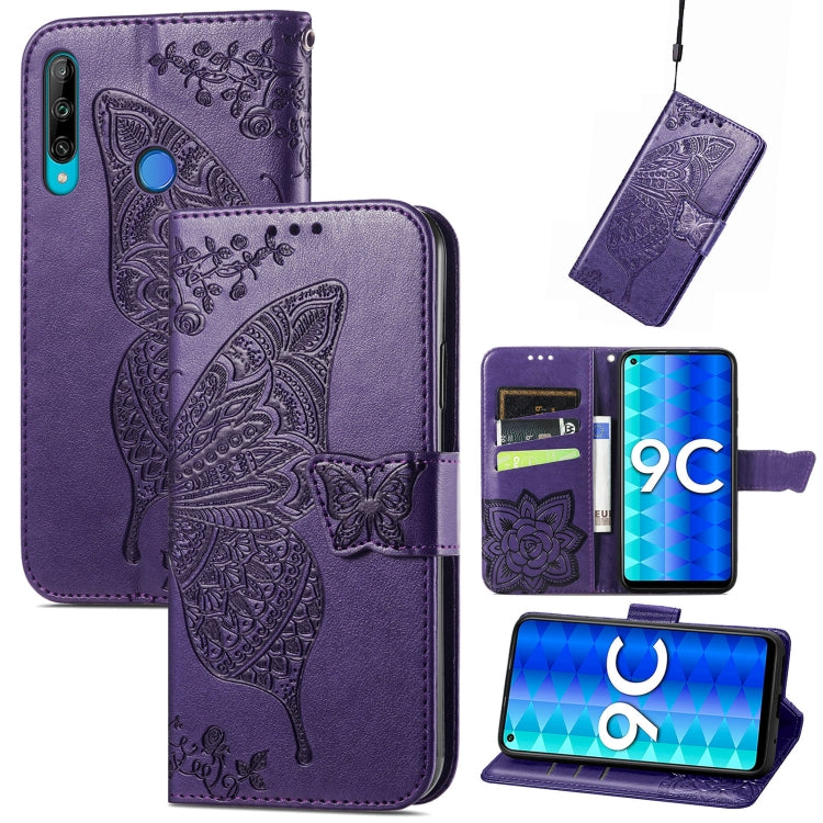 Butterfly Love Flower Embossed Leather Phone Case, For OPPO Reno8 T 4G, For Honor 9C