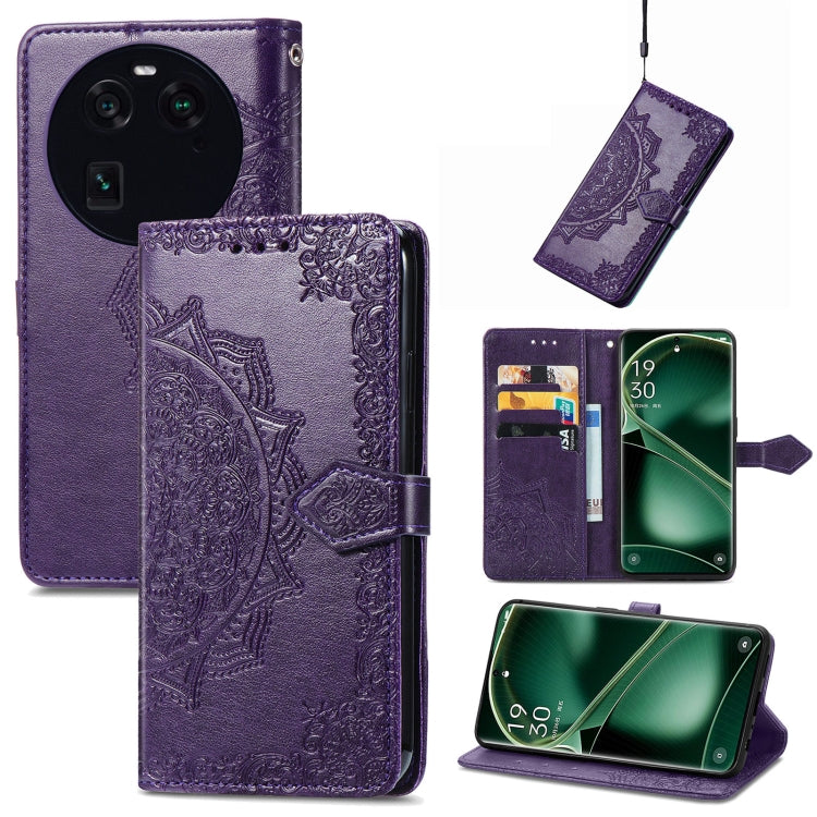Mandala Flower Embossed Leather Phone Case, For Motorola Moto X40, For OnePlus Nord CE 3 Lite, For OPPO Find X6 Pro, For OPPO Find X6