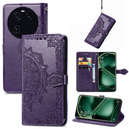 Mandala Flower Embossed Leather Phone Case, For Motorola Moto X40, For OnePlus Nord CE 3 Lite, For OPPO Find X6 Pro, For OPPO Find X6
