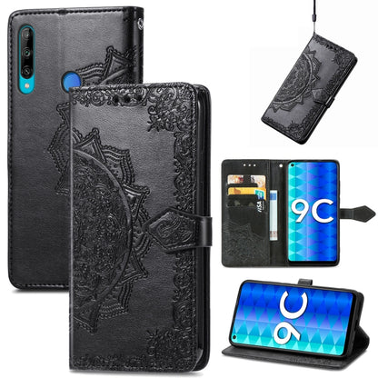 Mandala Flower Embossed Leather Phone Case, For Honor 9C