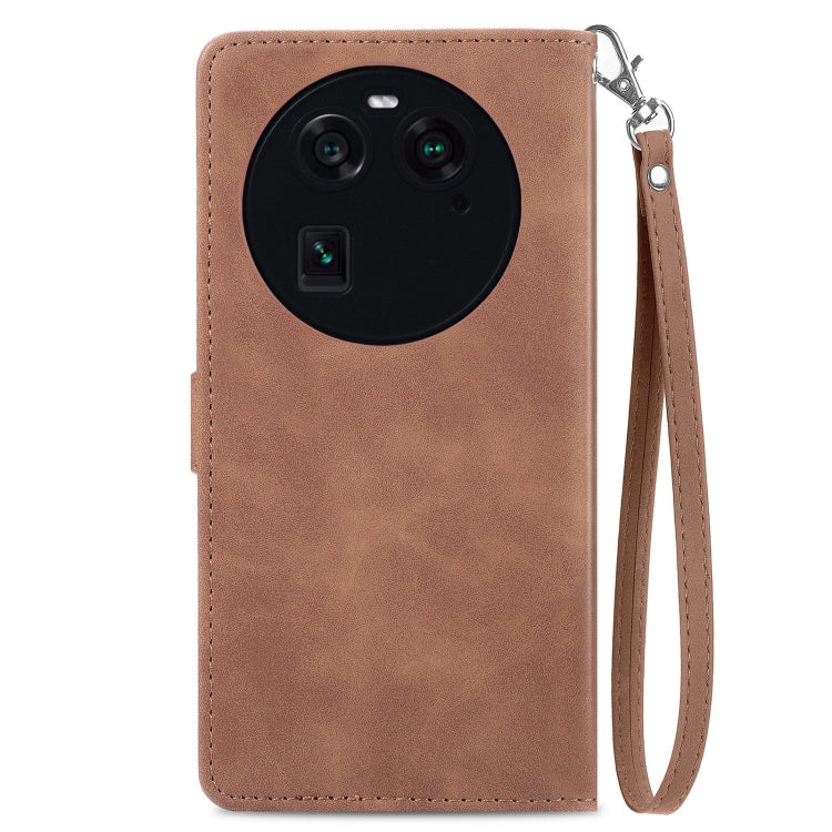 Embossed Flower Zipper Leather Phone Case, For OPPO Find X6, For Redmi Note 12 Pro 4G Global, For Redmi Note 12 4G Global, For Redmi Note 12 Turbo