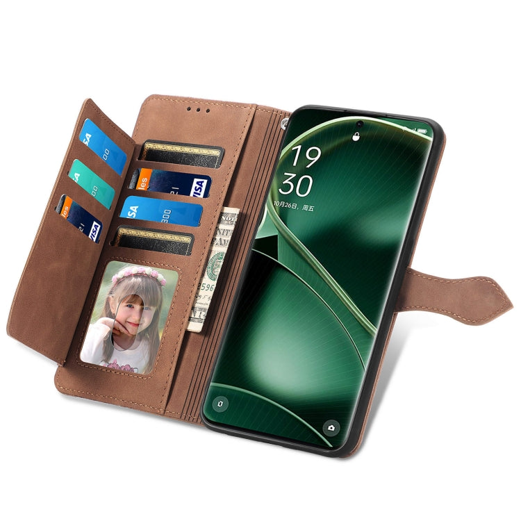 Embossed Flower Zipper Leather Phone Case, For OPPO Find X6, For Redmi Note 12 Pro 4G Global, For Redmi Note 12 4G Global, For Redmi Note 12 Turbo