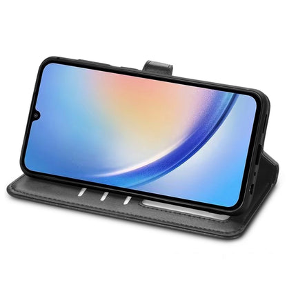 Retro Solid Color Buckle Leather Phone Case, For Galaxy A34 5G, For Galaxy A54 5G