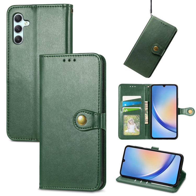 Retro Solid Color Buckle Leather Phone Case, For Galaxy A34 5G, For Galaxy A54 5G