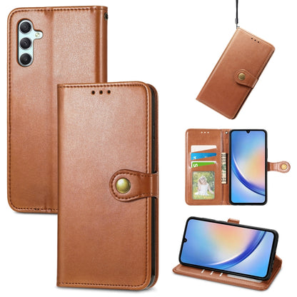 Retro Solid Color Buckle Leather Phone Case, For Galaxy A34 5G, For Galaxy A54 5G