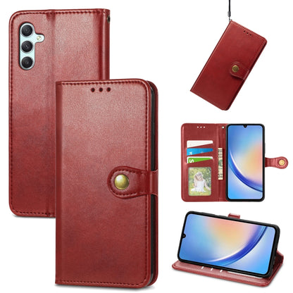 Retro Solid Color Buckle Leather Phone Case, For Galaxy A34 5G, For Galaxy A54 5G