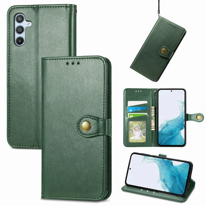 Retro Solid Color Buckle Leather Phone Case, For Galaxy A34 5G, For Galaxy A54 5G