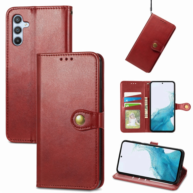 Retro Solid Color Buckle Leather Phone Case, For Galaxy A34 5G, For Galaxy A54 5G