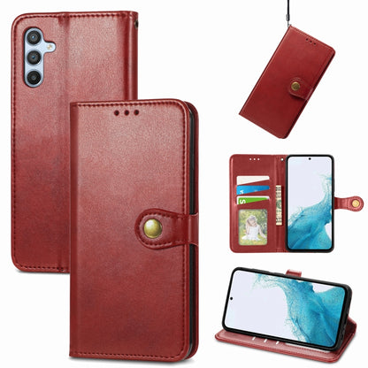 Retro Solid Color Buckle Leather Phone Case, For Galaxy A34 5G, For Galaxy A54 5G