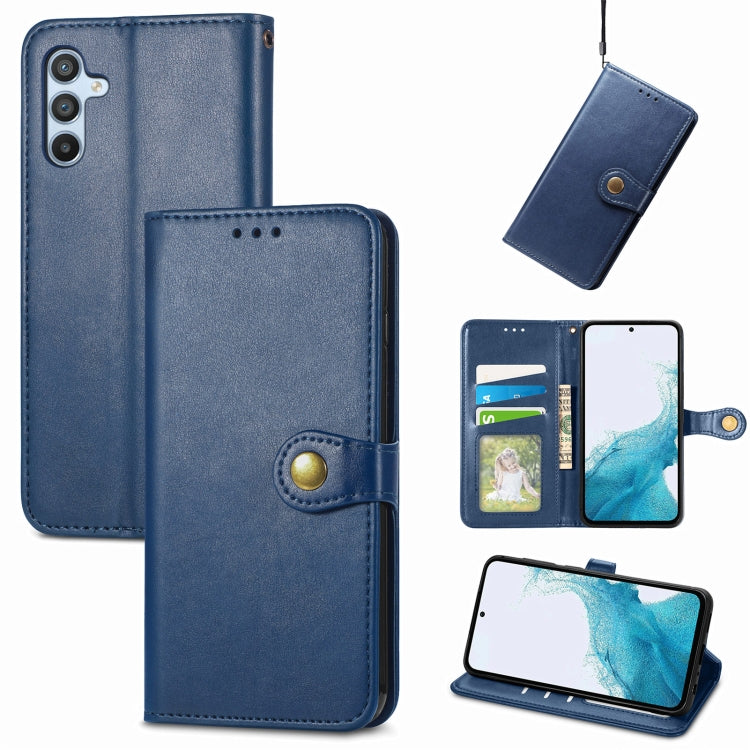 Retro Solid Color Buckle Leather Phone Case, For Galaxy A34 5G, For Galaxy A54 5G