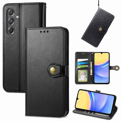 Retro Solid Color Buckle Leather Phone Case, For Galaxy S24 Ultra 5G, For Galaxy S24+ 5G, For Galaxy S24 5G, For Galaxy A15
