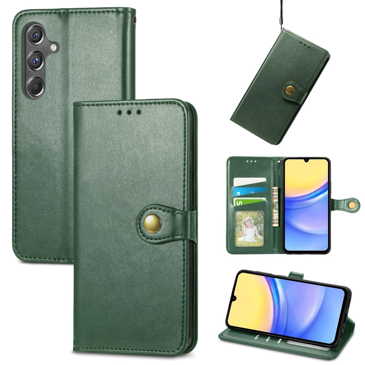 Retro Solid Color Buckle Leather Phone Case, For Galaxy S24 Ultra 5G, For Galaxy S24+ 5G, For Galaxy S24 5G, For Galaxy A15