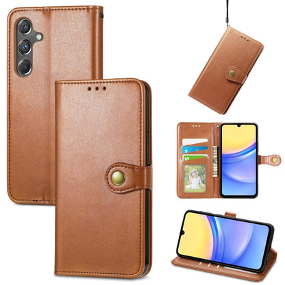 Retro Solid Color Buckle Leather Phone Case, For Galaxy S24 Ultra 5G, For Galaxy S24+ 5G, For Galaxy S24 5G, For Galaxy A15
