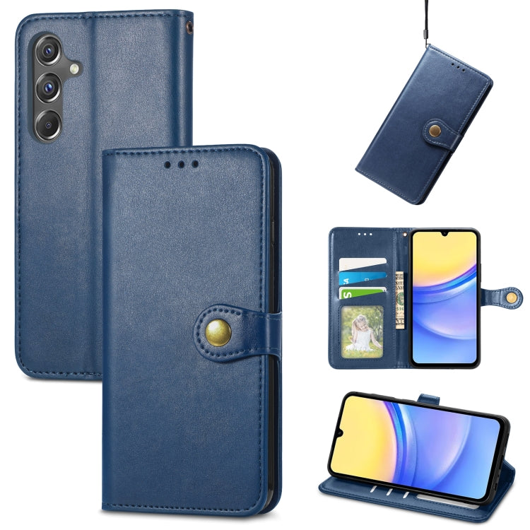 Retro Solid Color Buckle Leather Phone Case, For Galaxy S24 Ultra 5G, For Galaxy S24+ 5G, For Galaxy S24 5G, For Galaxy A15