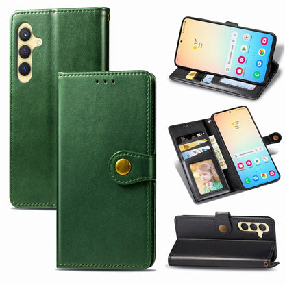 Retro Solid Color Buckle Leather Phone Case, For Galaxy S24 Ultra 5G, For Galaxy S24+ 5G, For Galaxy S24 5G, For Galaxy A15