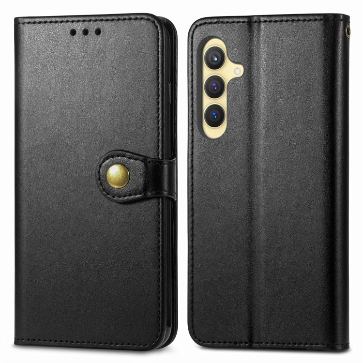 Retro Solid Color Buckle Leather Phone Case, For Samsung Galaxy S24+ 5G, For Samsung Galaxy S24 5G, For Samsung Galaxy A15, For Samsung Galaxy A34 5G