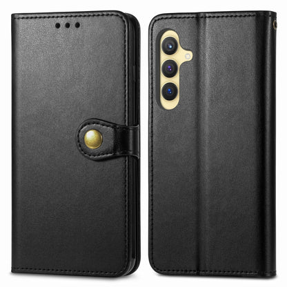 Retro Solid Color Buckle Leather Phone Case, For Samsung Galaxy S24+ 5G, For Samsung Galaxy S24 5G, For Samsung Galaxy A15, For Samsung Galaxy A34 5G