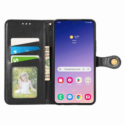 Retro Solid Color Buckle Leather Phone Case, For Samsung Galaxy S24+ 5G, For Samsung Galaxy S24 5G, For Samsung Galaxy A15, For Samsung Galaxy A34 5G