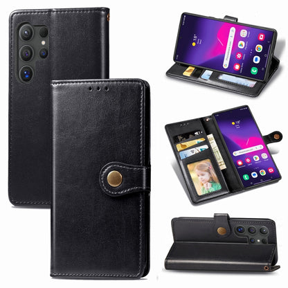 Retro Solid Color Buckle Leather Phone Case, For Samsung Galaxy S25+ 5G, For Samsung Galaxy S25 Ultra 5G, For Samsung Galaxy S24 Ultra 5G, For Samsung Galaxy S24+ 5G