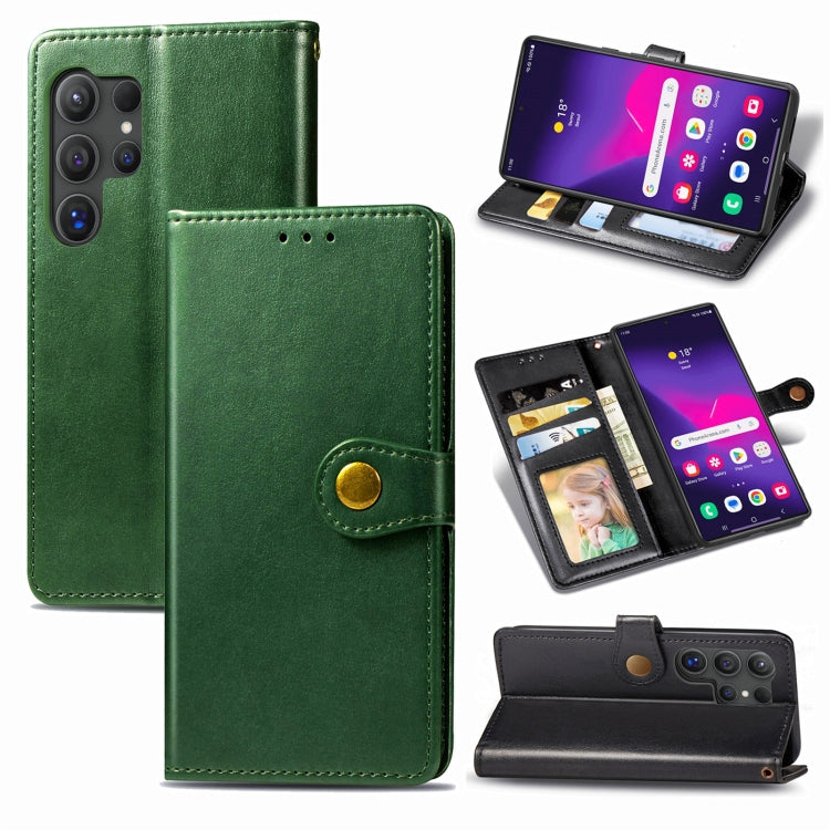 Retro Solid Color Buckle Leather Phone Case, For Samsung Galaxy S25+ 5G, For Samsung Galaxy S25 Ultra 5G, For Samsung Galaxy S24 Ultra 5G, For Samsung Galaxy S24+ 5G