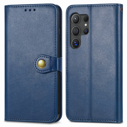 Retro Solid Color Buckle Leather Phone Case, For Samsung Galaxy S25+ 5G, For Samsung Galaxy S25 Ultra 5G, For Samsung Galaxy S24 Ultra 5G, For Samsung Galaxy S24+ 5G