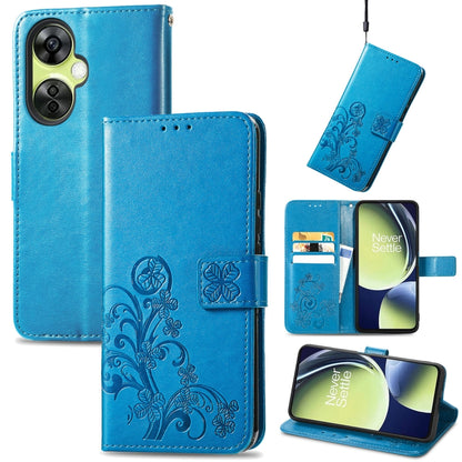 Four-leaf Clasp Embossed Buckle Leather Phone Case, For OnePlus Nord CE 3 Lite