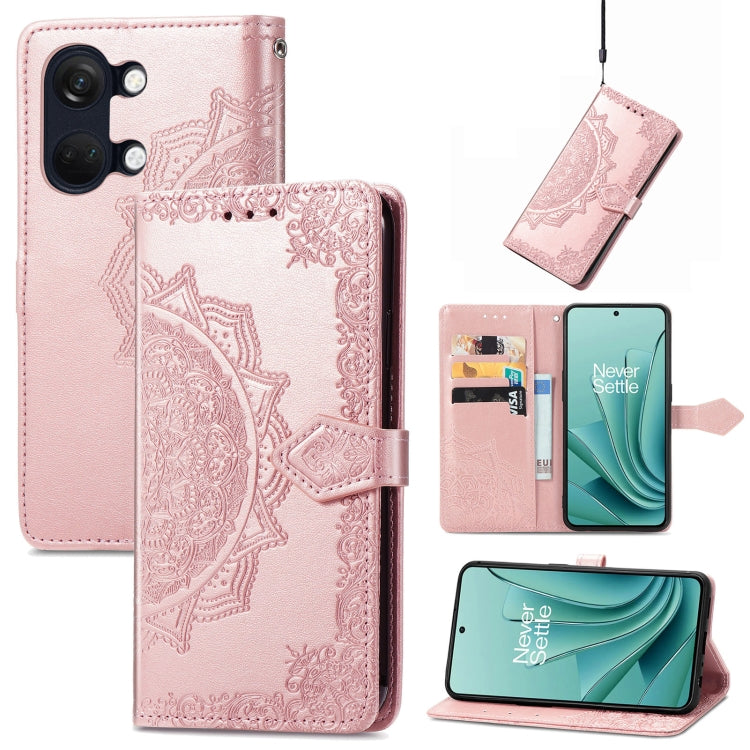 Mandala Flower Embossed Leather Phone Case, For OnePlus Ace 2v, For OnePlus  Nord 3
