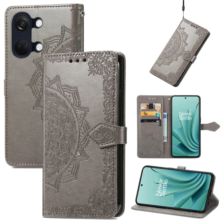 Mandala Flower Embossed Leather Phone Case, For OnePlus Ace 2v, For OnePlus  Nord 3