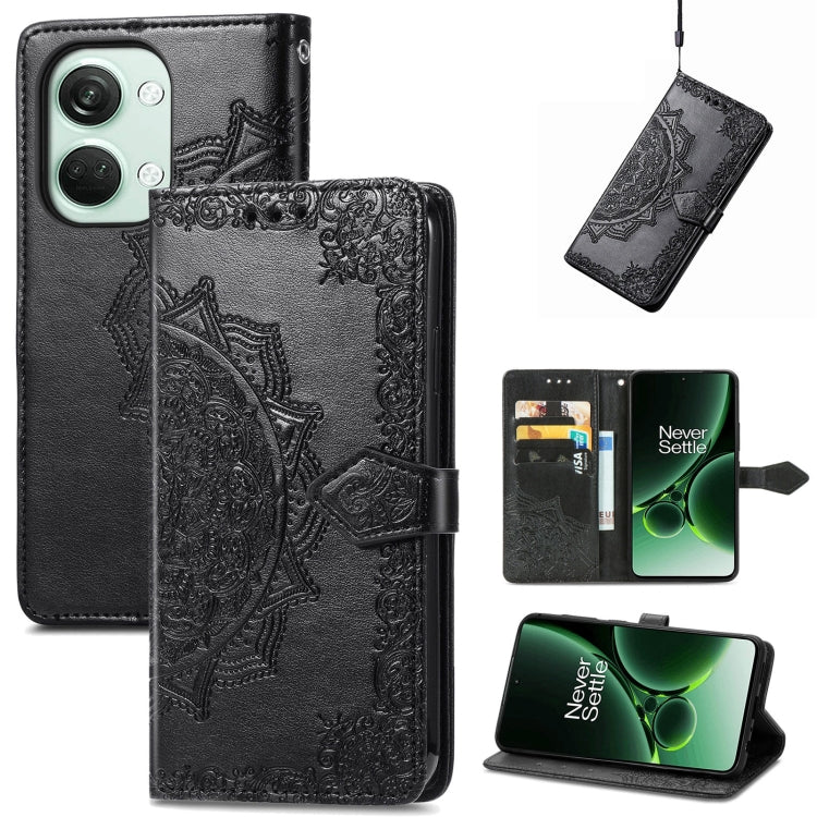 Mandala Flower Embossed Leather Phone Case, For OnePlus Ace 2v, For OnePlus  Nord 3