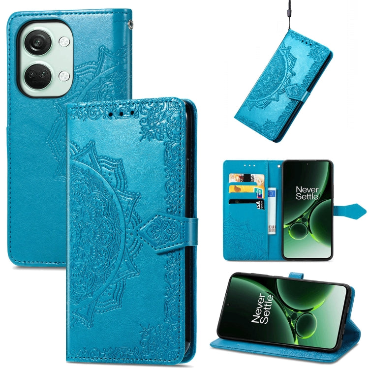 Mandala Flower Embossed Leather Phone Case, For OnePlus Ace 2v, For OnePlus  Nord 3