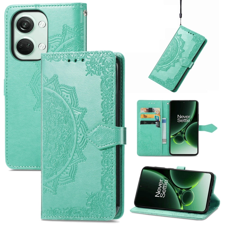 Mandala Flower Embossed Leather Phone Case, For OnePlus Ace 2v, For OnePlus  Nord 3