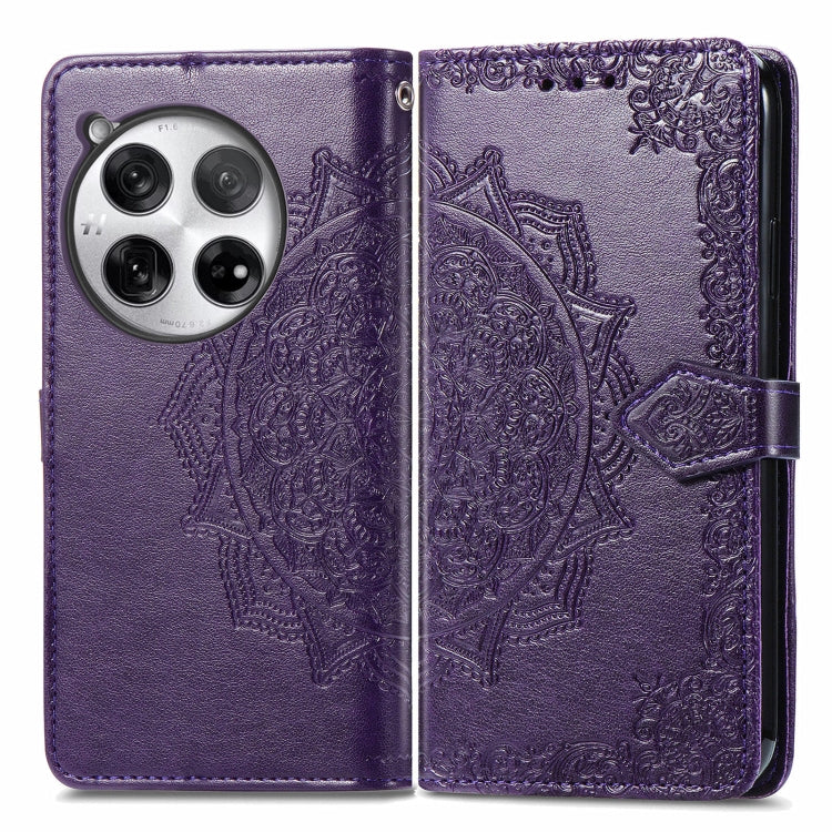 Mandala Flower Embossed Leather Phone Case, For OnePlus Ace 6 Ultra, For OnePlus Ace 3, For OnePlus 12R, For OnePlus 12