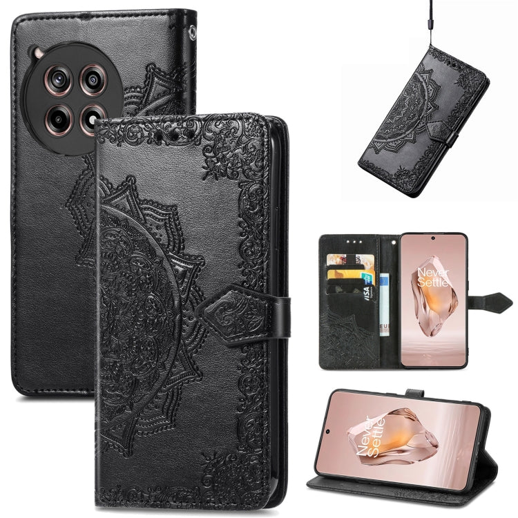 Mandala Flower Embossed Leather Phone Case, For OnePlus Ace 6 Ultra, For OnePlus Ace 3, For OnePlus 12R, For OnePlus 12