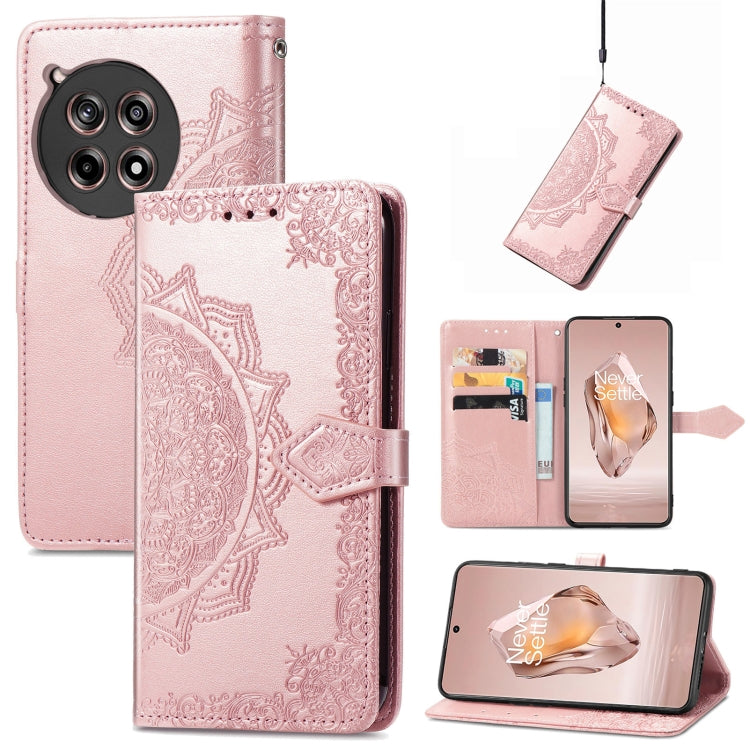 Mandala Flower Embossed Leather Phone Case, For OnePlus Ace 6 Ultra, For OnePlus Ace 3, For OnePlus 12R, For OnePlus 12