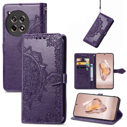 Mandala Flower Embossed Leather Phone Case, For OnePlus Ace 6 Ultra, For OnePlus Ace 3, For OnePlus 12R, For OnePlus 12