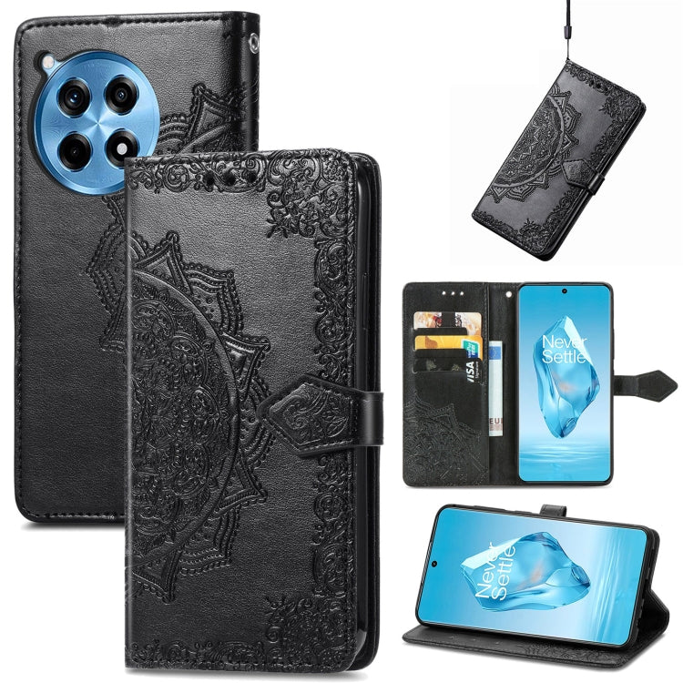 Mandala Flower Embossed Leather Phone Case, For OnePlus Ace 6 Ultra, For OnePlus Ace 3, For OnePlus 12R, For OnePlus 12
