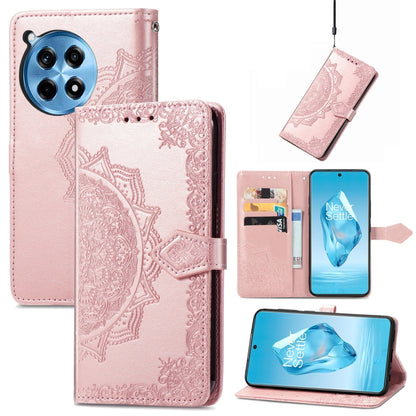 Mandala Flower Embossed Leather Phone Case, For OnePlus Ace 6 Ultra, For OnePlus Ace 3, For OnePlus 12R, For OnePlus 12